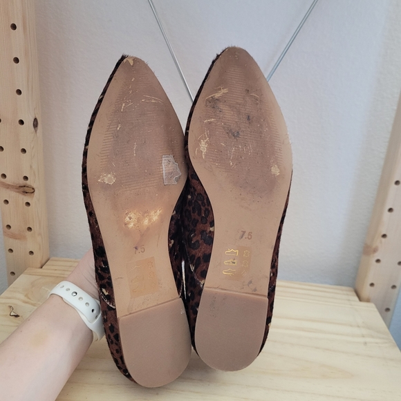 Madewell The Frances Skimmer Painted Leopard Calf Hair Flats 7.5 - Picture 10 of 11